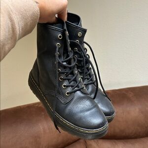 Dr Martens Black Leather Lace-Up Boots